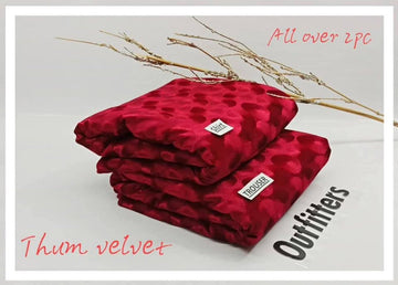 2pc Elegant Velvet pluchi Winter Collection  D-7503